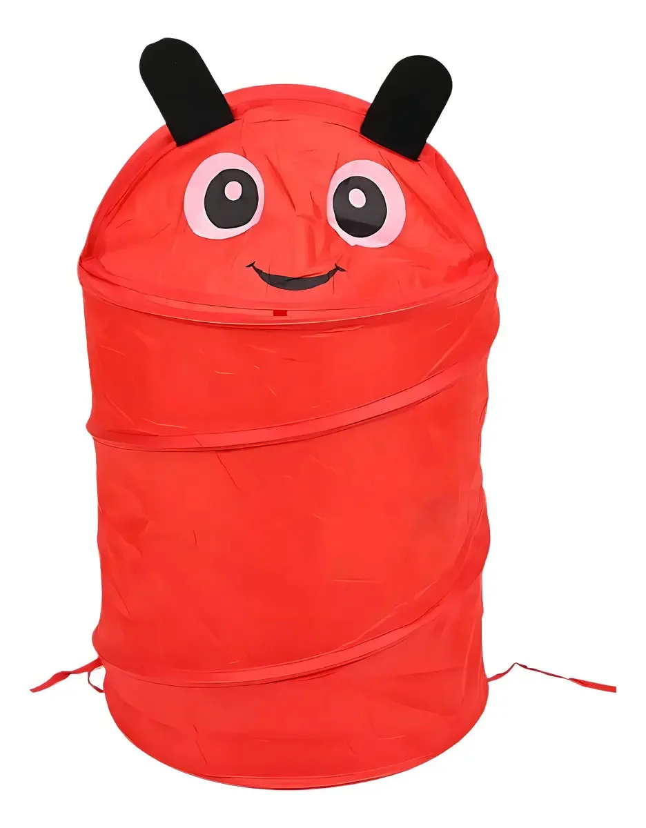 Cesto Organizador Dobrável Infantil Brinquedos Cesto Roupa Cor Vermelho