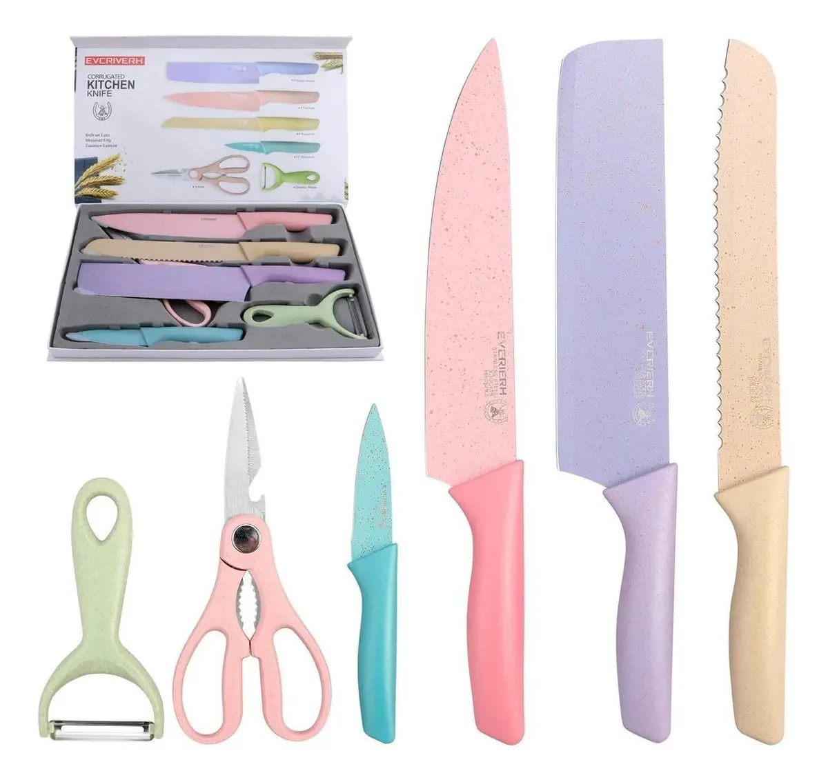Conjunto Facas Chef Churrasco Coloridas