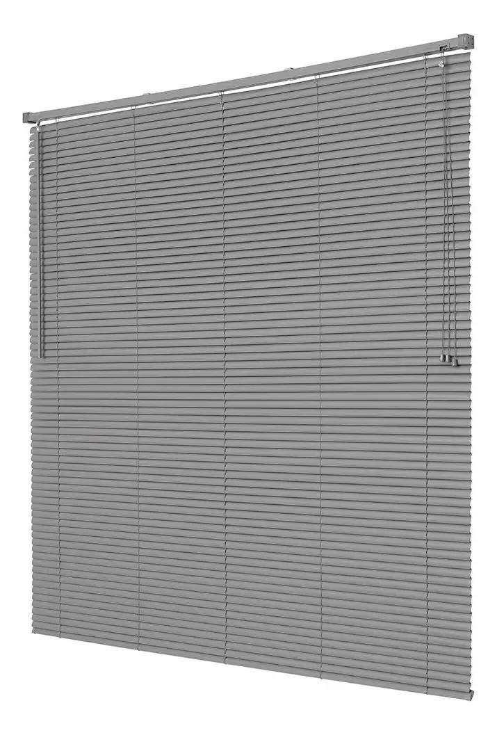 Kit 2 Persianas Horizontal De Pvc 1,40x1,30m Blackout Cor Chumbo