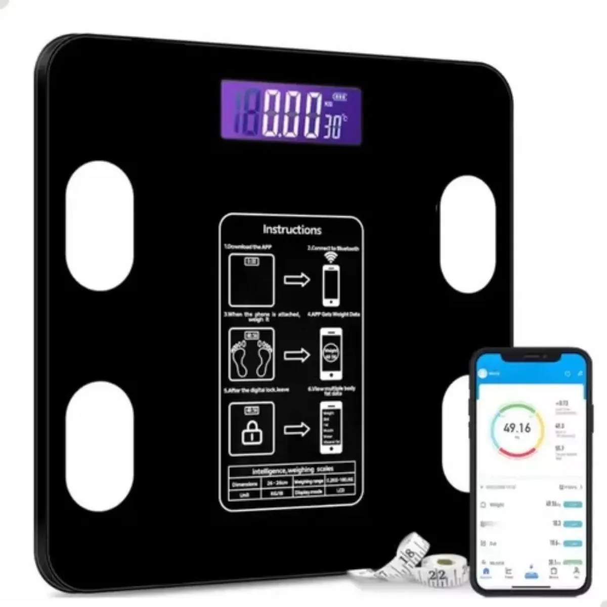 Balança Eletrônica Bluetooth 180kg