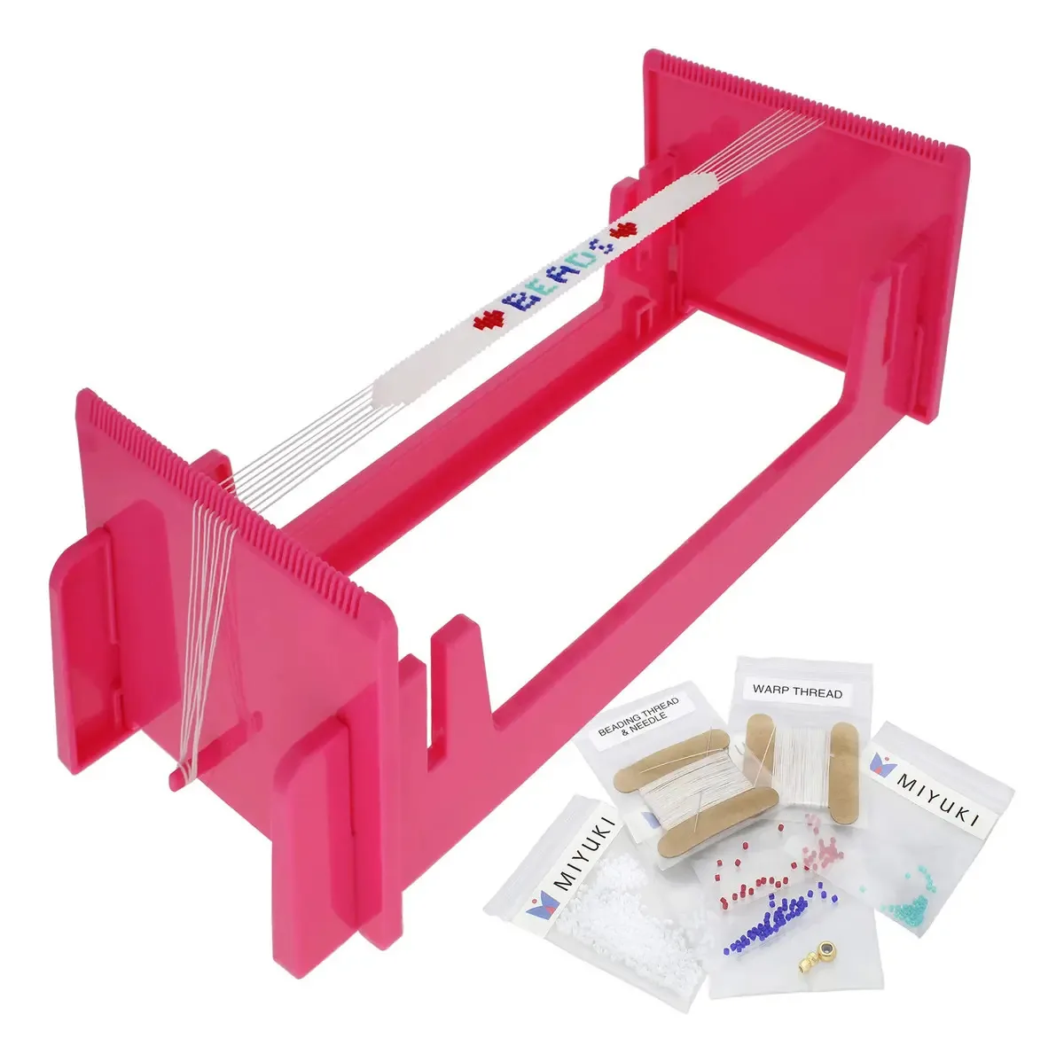 O kit Japanese Bead Loom inclui tear e acessórios