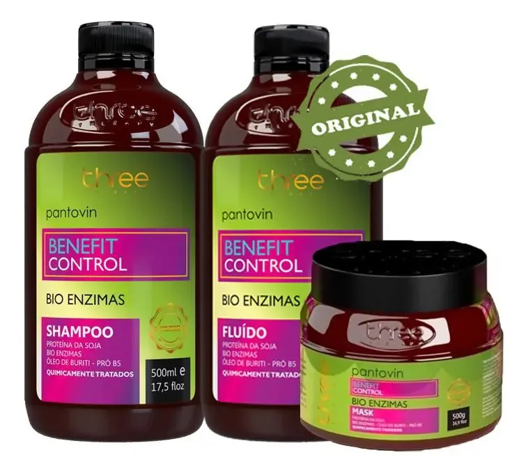 Kit Benefit Control Pantovin Com Shampoo + Máscara + Fluído