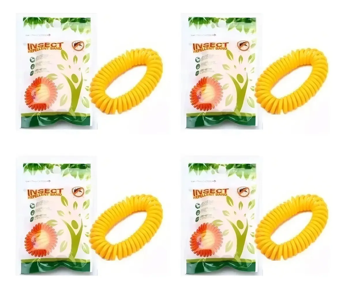 Kit 4 Pulseiras Repelentes Infantil Amarela