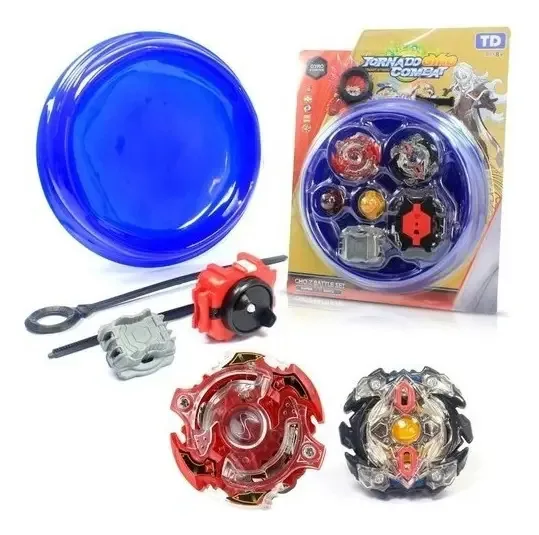 Kit 2 Beyblade Burst Tornado Gyro com Lançadores e Arena Multicolorida