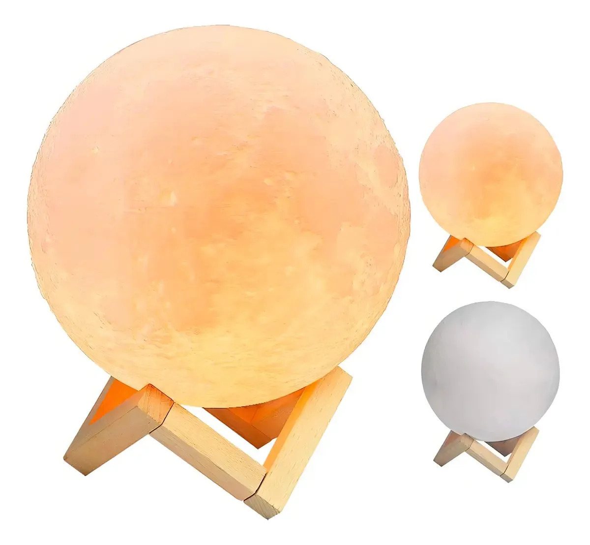 Abajur Lua Cheia 3d Umidificador De Ar E Difusor Aromas Rgb