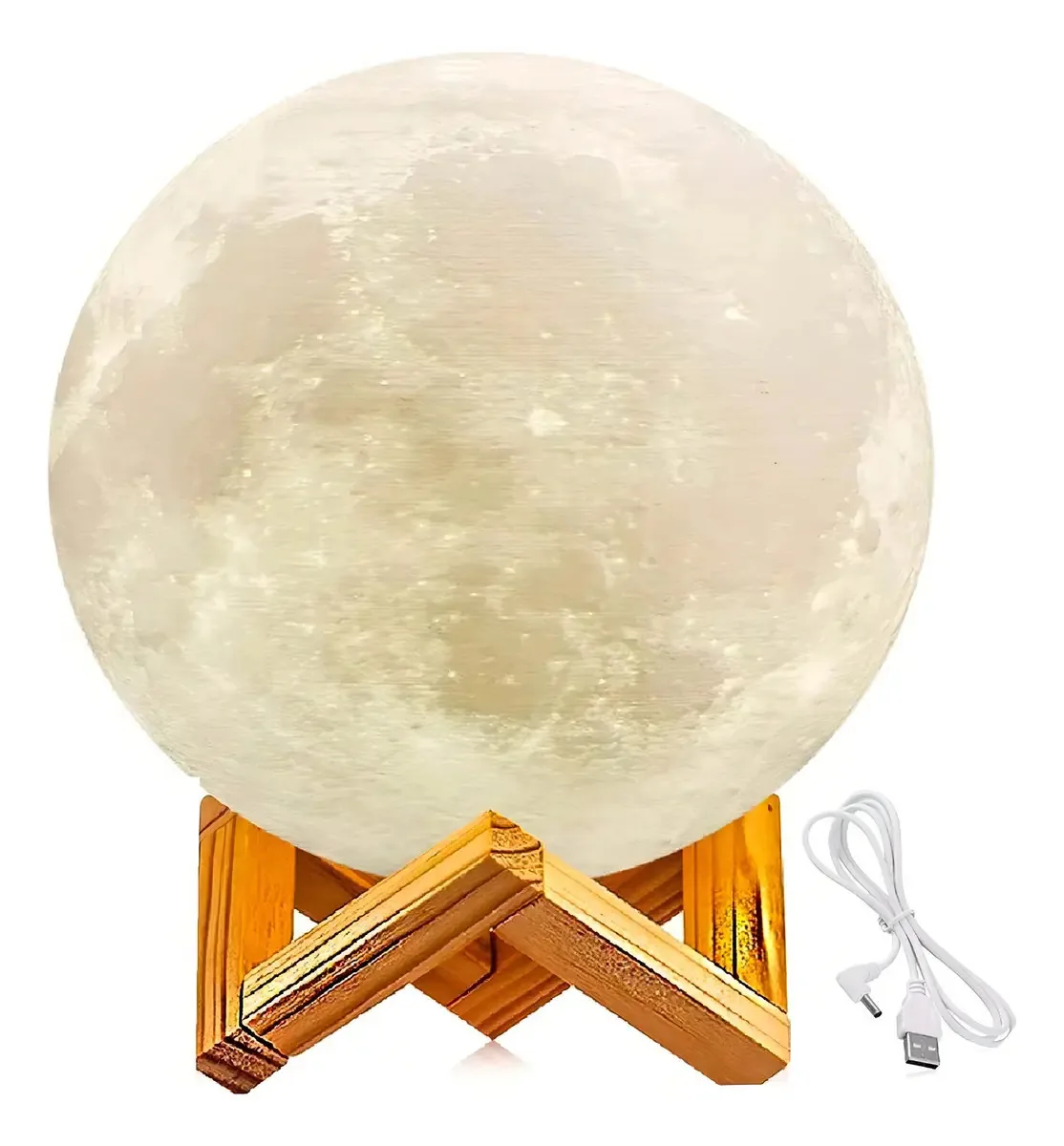 Abajur Lua Cheia 3d Umidificador De Ar E Difusor Aromas Rgb
