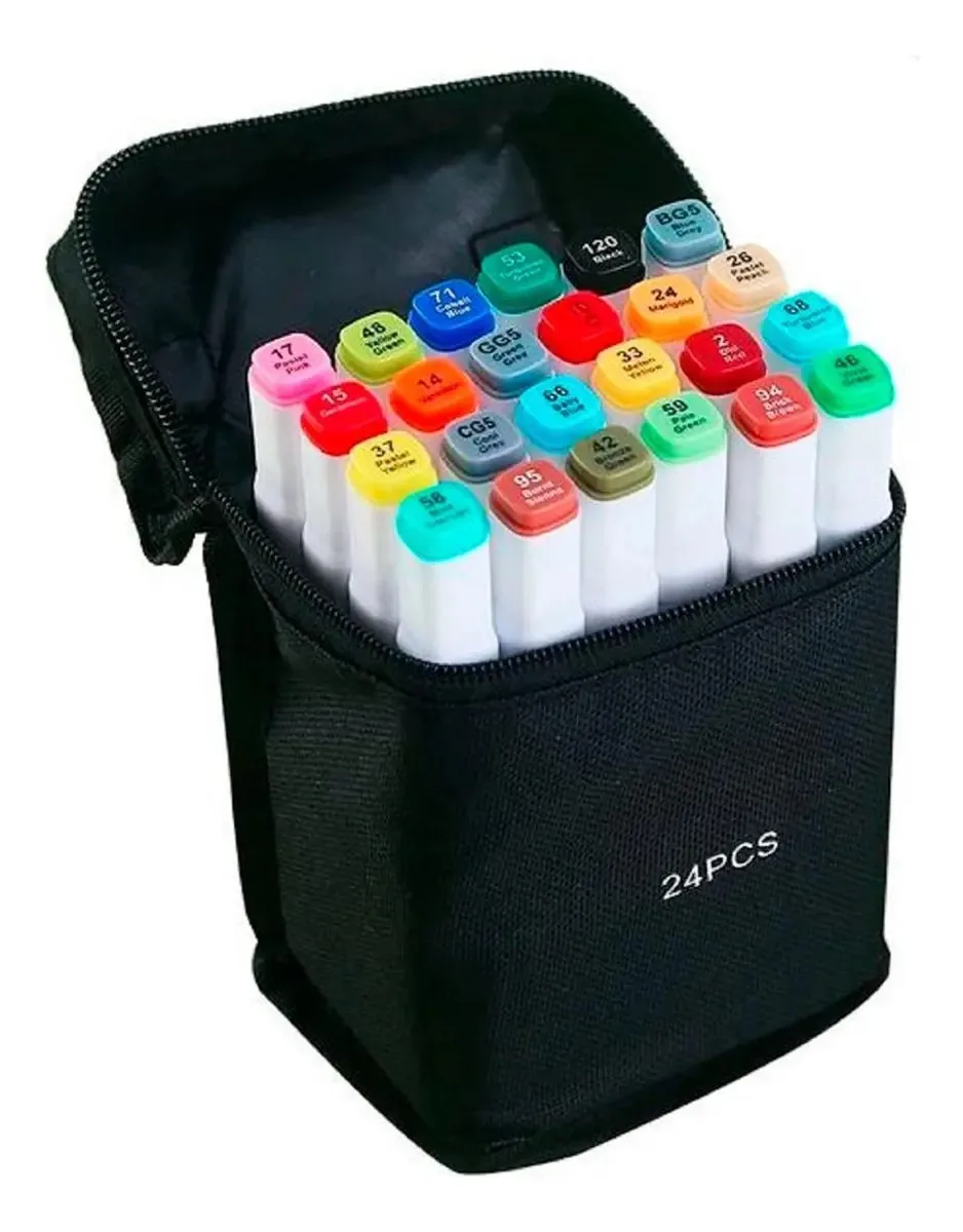 Canetinha Kit 24 Unidades Cores Desenho Escolar E