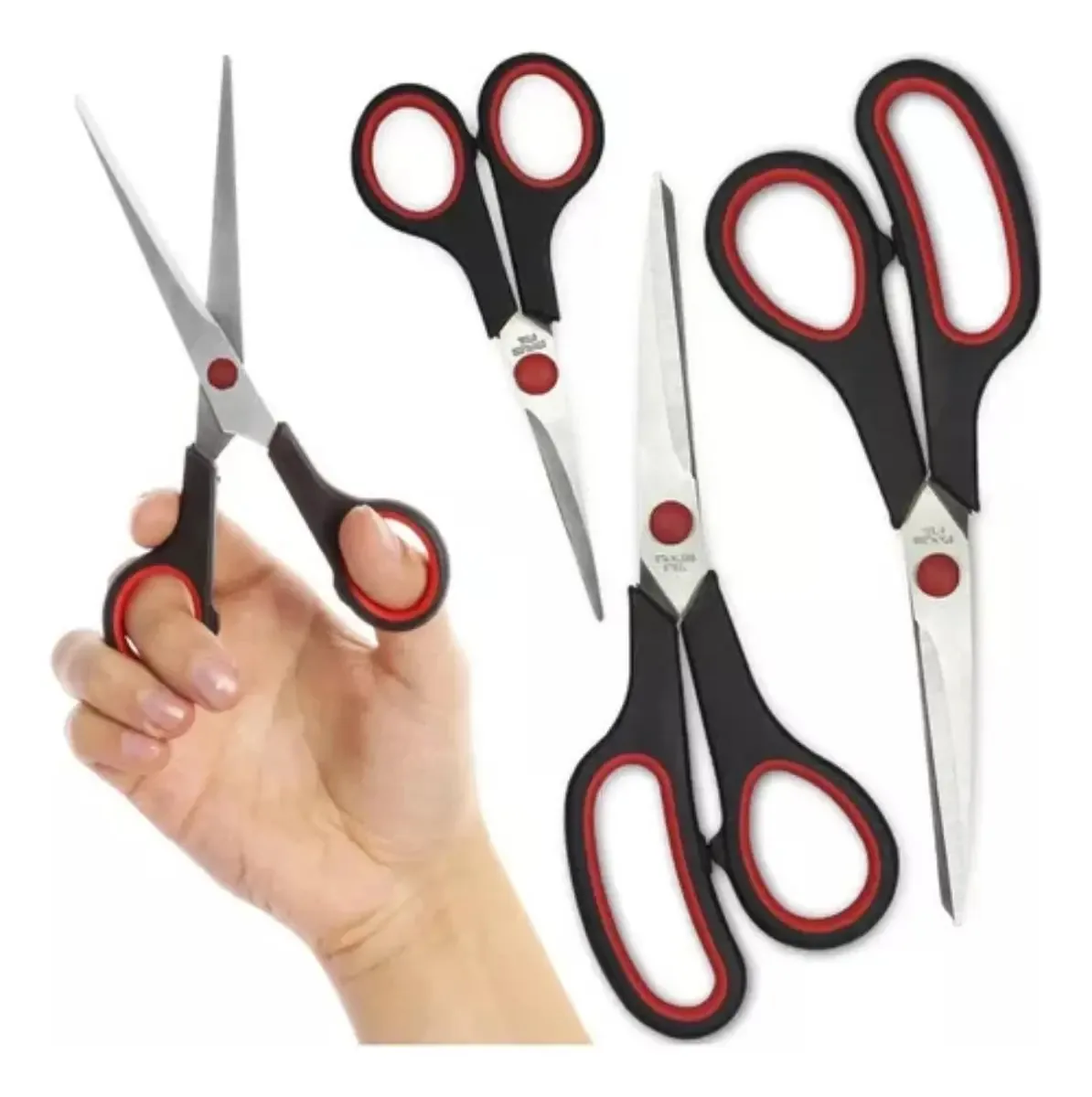 Kit 3 Tesouras Para Escritório E Costura Grande