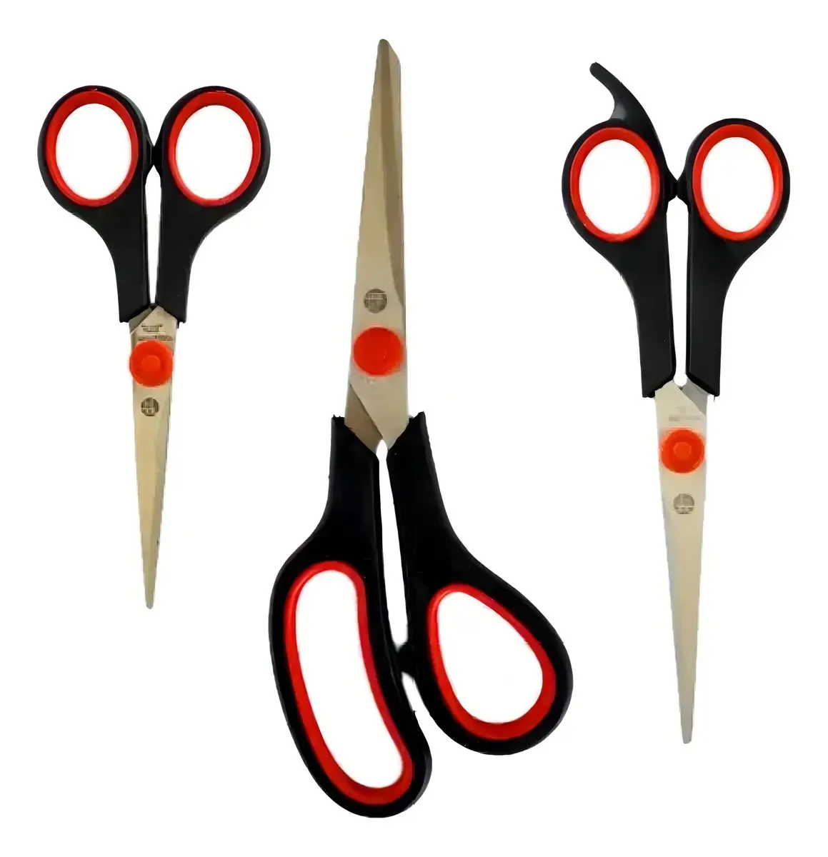 Kit 3 Tesouras Profissional Para Alfaiate E Cabelo Afiadas
