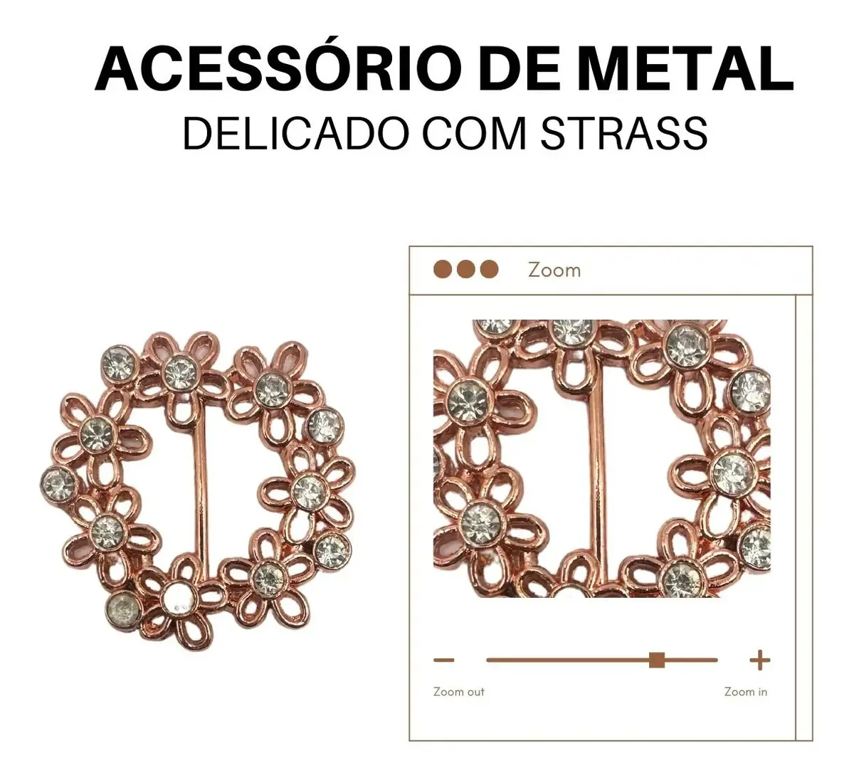 Acessórios Metal Passantes Fivelas P/ Biquinis Kit 2 Uni. Cor Marrom