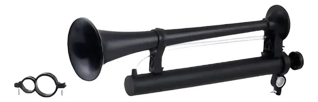 Buzina Marítima Jumbão de 50cm Para Bicicleta e Eventos - Som Extraforte Preta