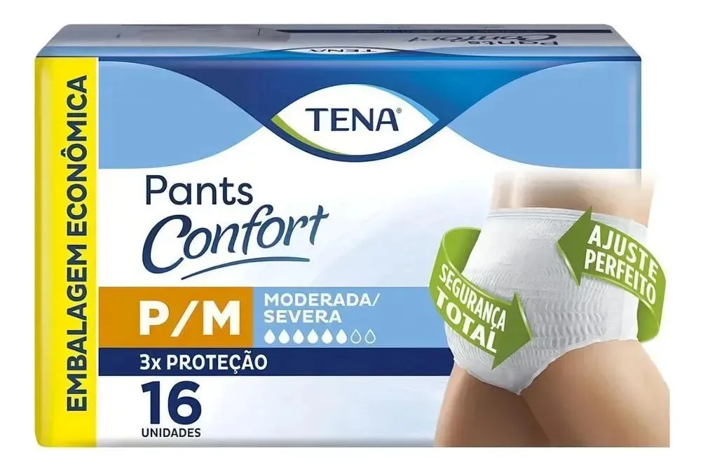 Tena Pants Confort P/m - Proteção E Discrição (16un)