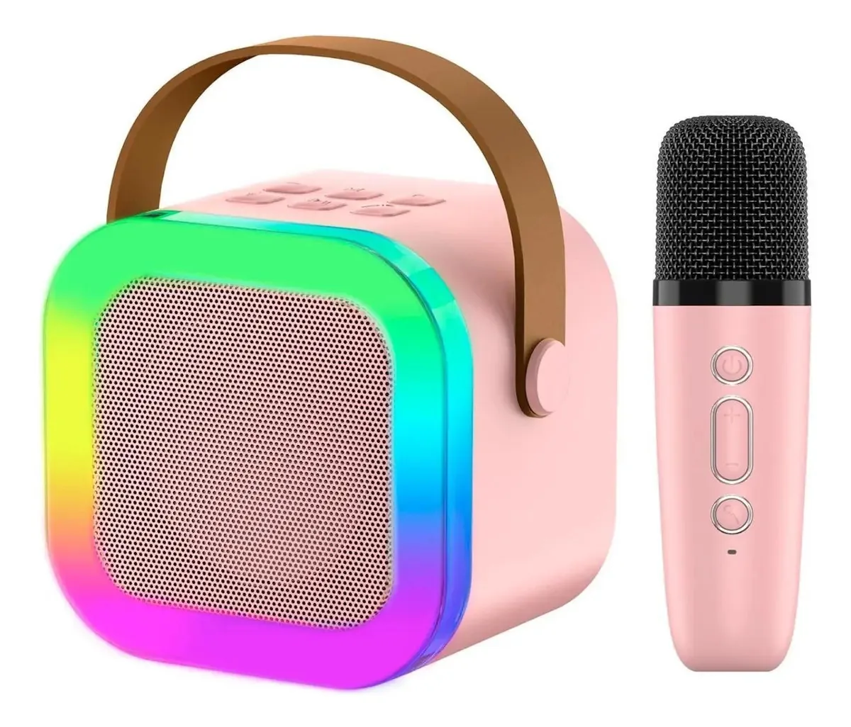Caixa Som Karaokê Adulto Portátil Bluetooth Microfone Sem