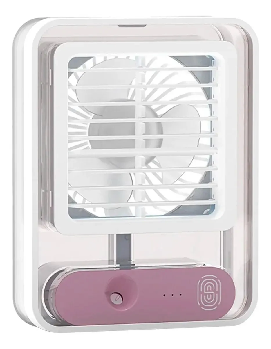 Ventilador Portatil Umidificador De Mesa Com Led Luminaria