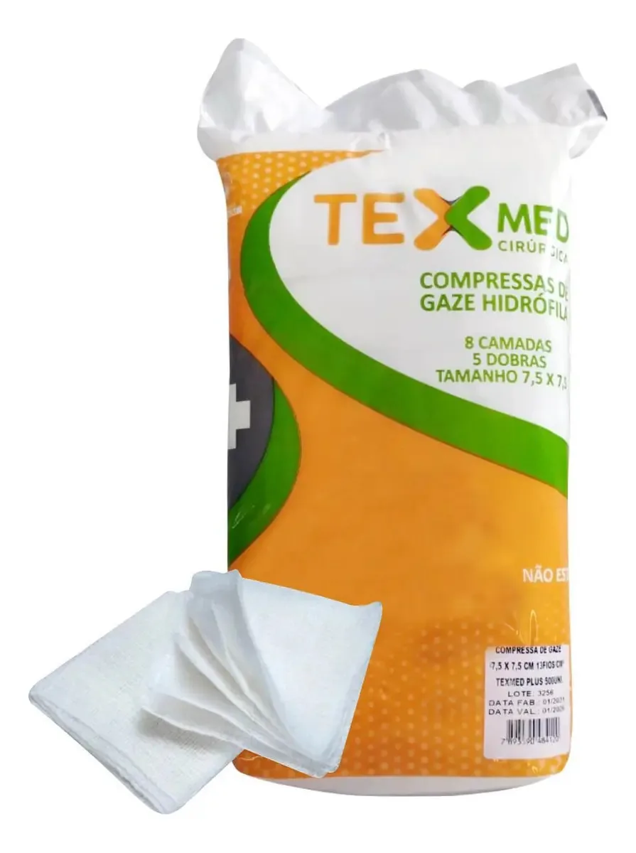 Compressa De Gaze 13 Fios 7,5 X 7,5cm 13 Fios Texmed