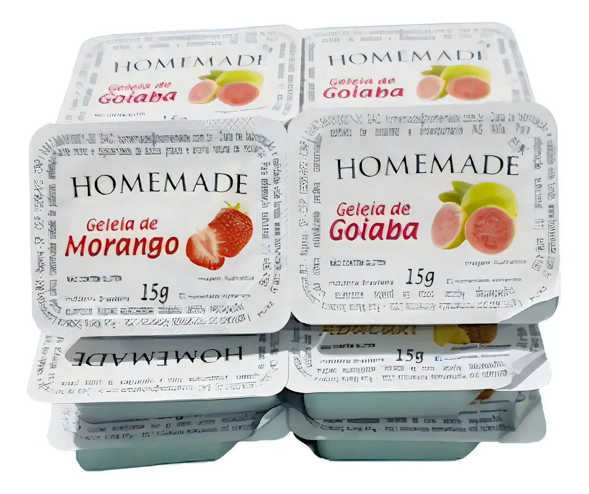 Geleia Blister Homemade 15g 72 Unidades Goiaba E Morango