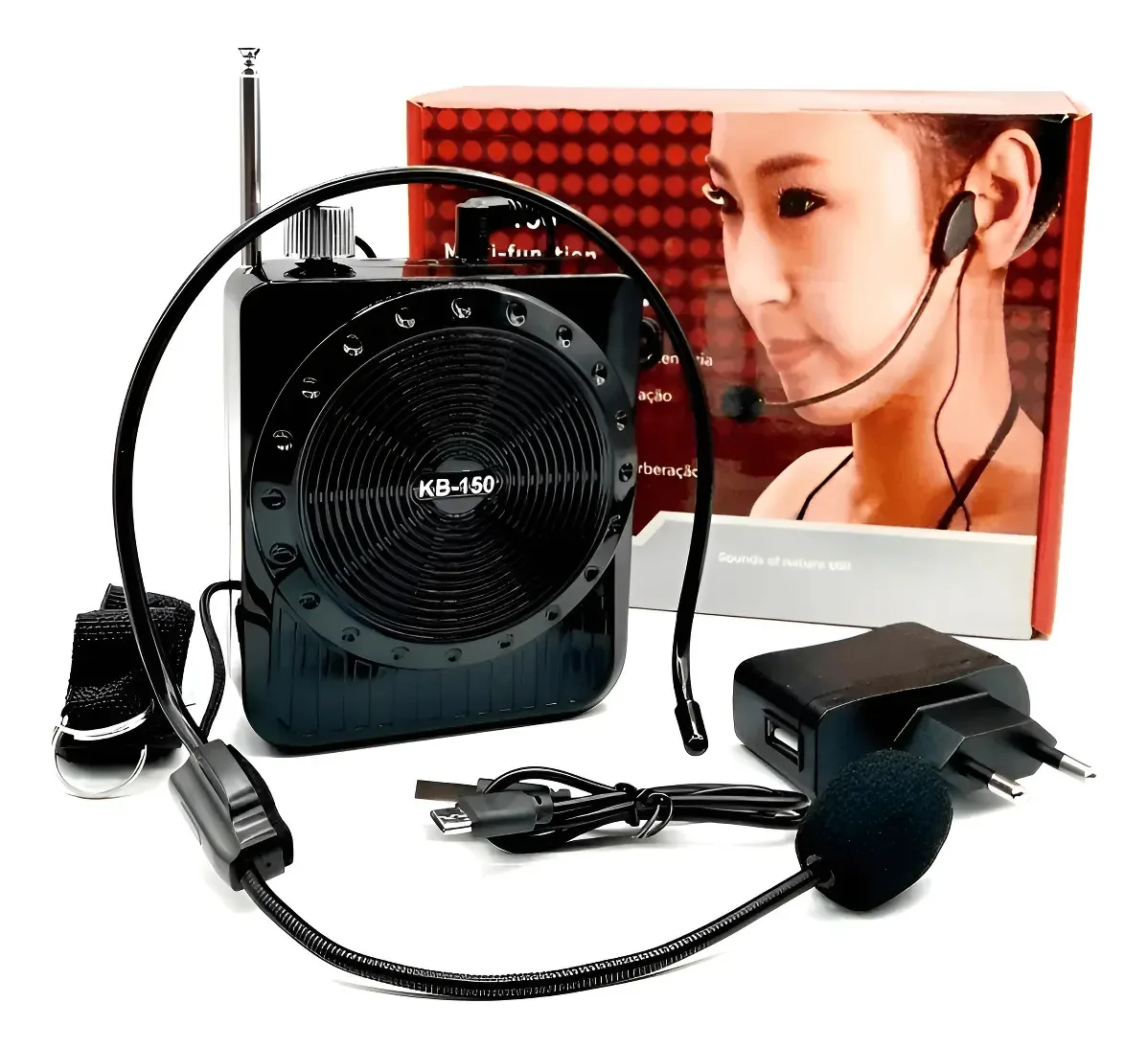Amplificador De Voz Megafone Bluetooth Com Microfone E Rádio Variado