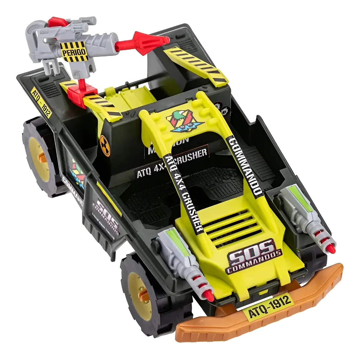 Carrinho S.O.S. Comandos Jeep Ataque Extraterrestre Gulliver Amarelo