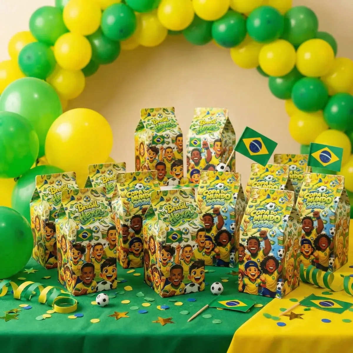 30 Caixa Milk Brasil Copa 2022 Decoração Festa Aniversário