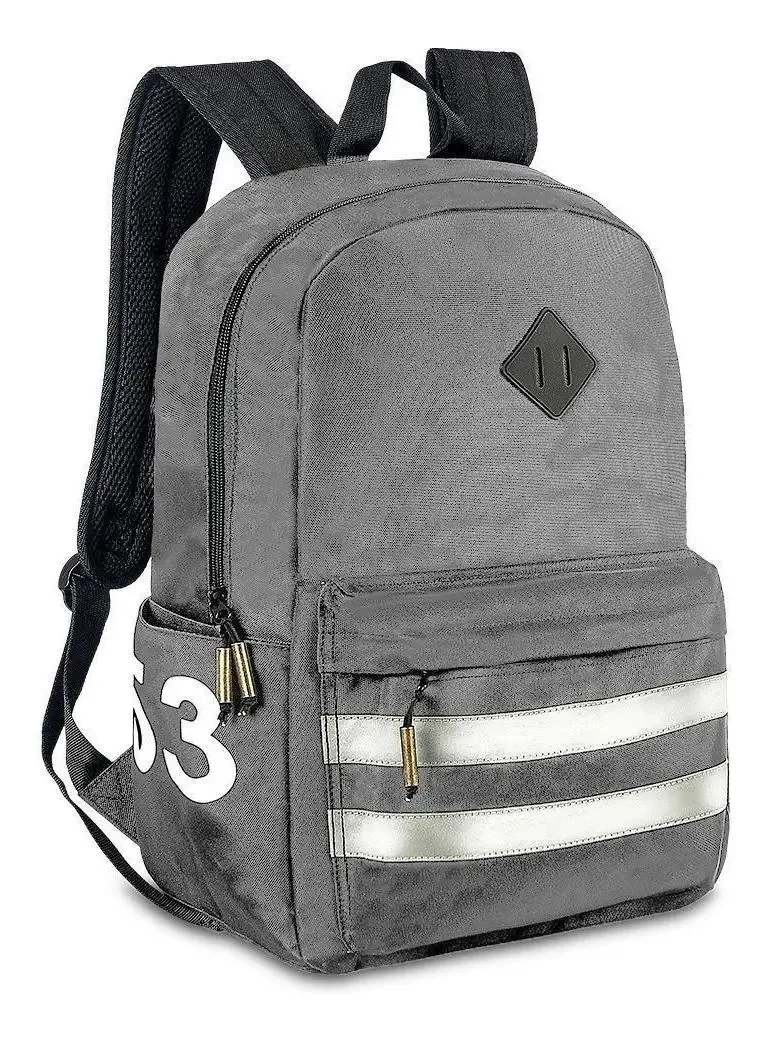 Mochila Escolar Costas Gangster Juvenil Cinza