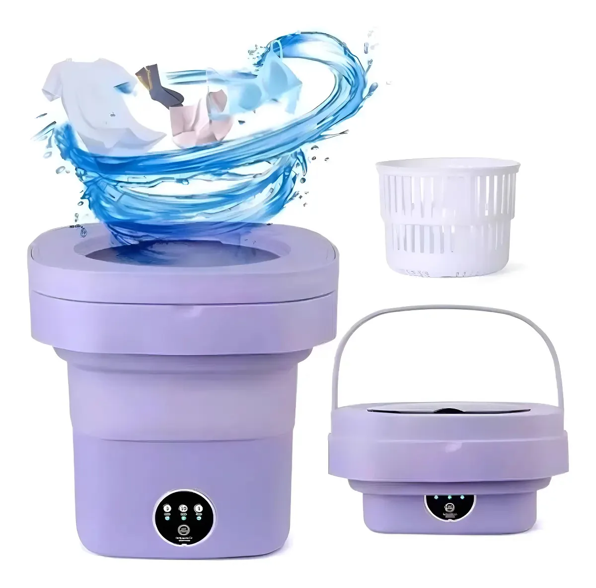 Mini Máquina de Lavar Roupas Dobrável Portátil Zonne 6,5L Verde