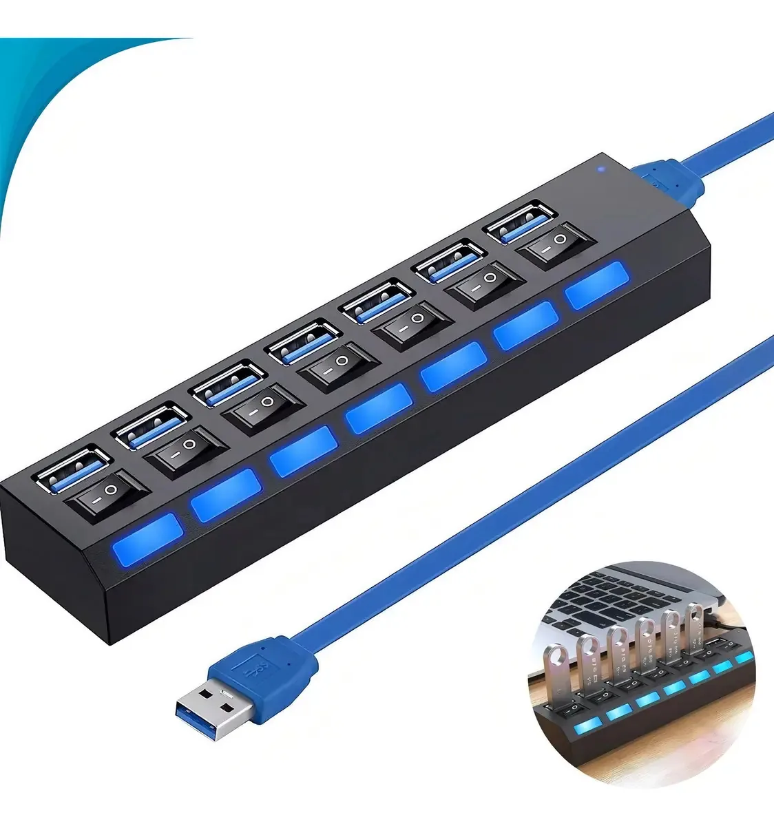Adaptador Usb 7 Portas Com Hdmi 4k