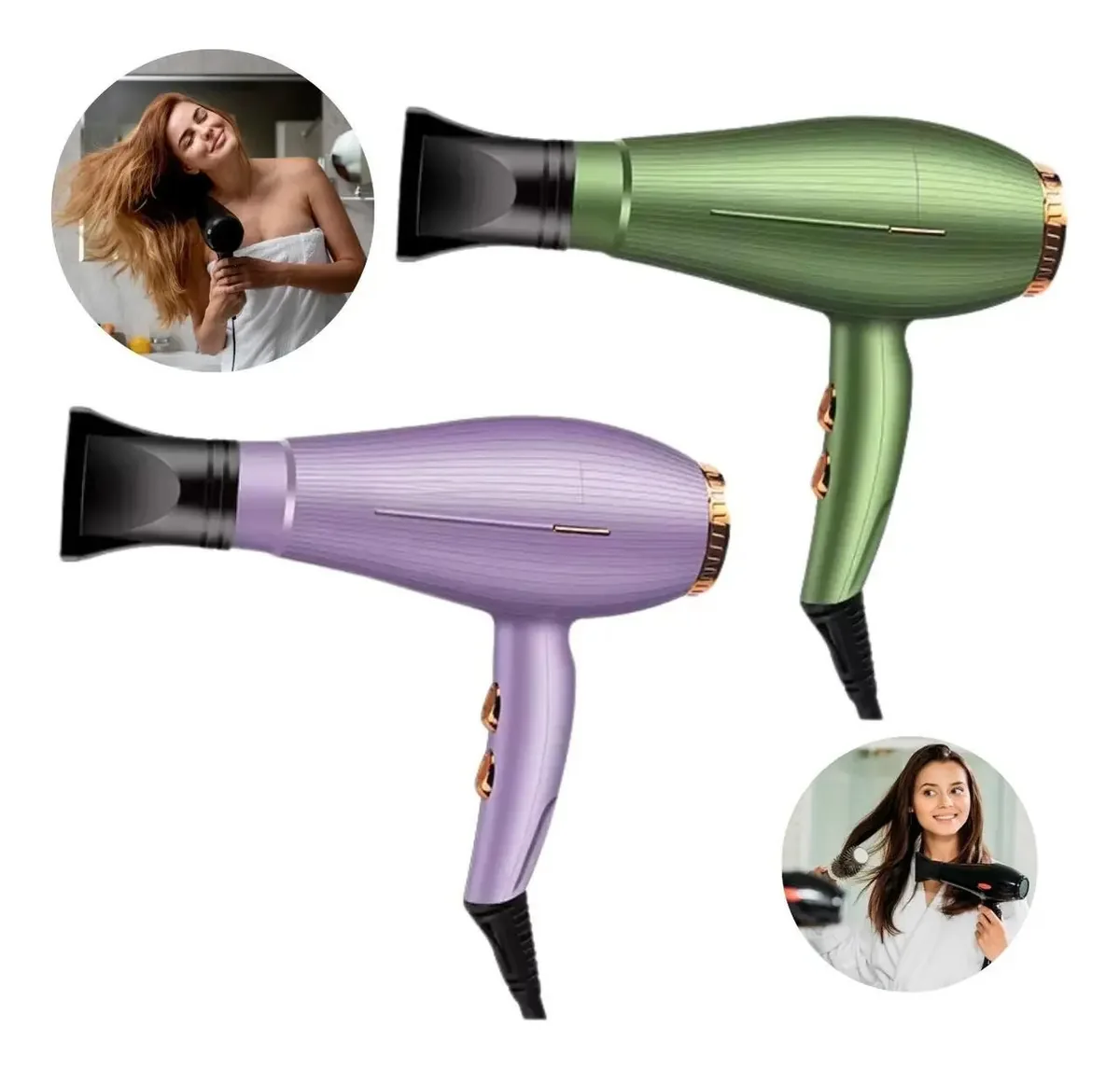 Secador Cabelo Vermelho Digital Alta Potência Rápida