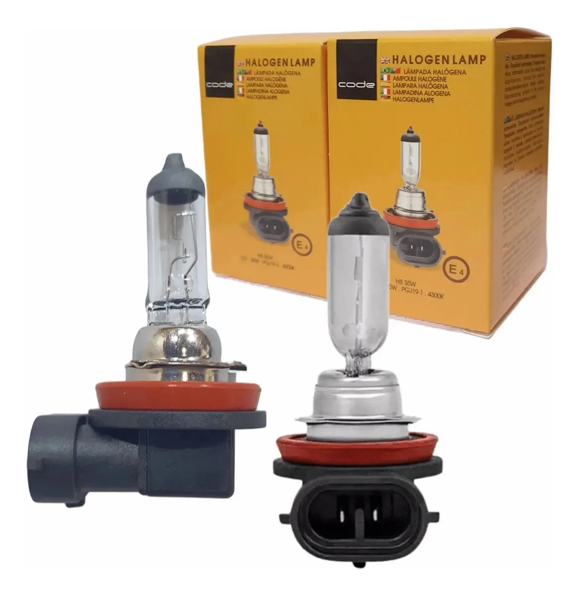 Par Lampada Halogena H8 35w 12v 4300k Carro Farol Milha