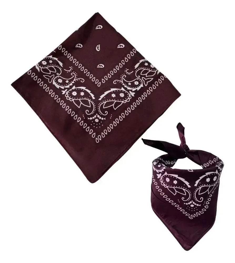 Bandana Estampada Unissex Premium 55 Marrom