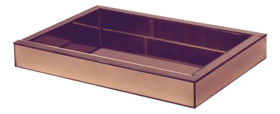 Bandeja Espelho Bronze Luxo Cozinha Sala Mesa 40x30cm