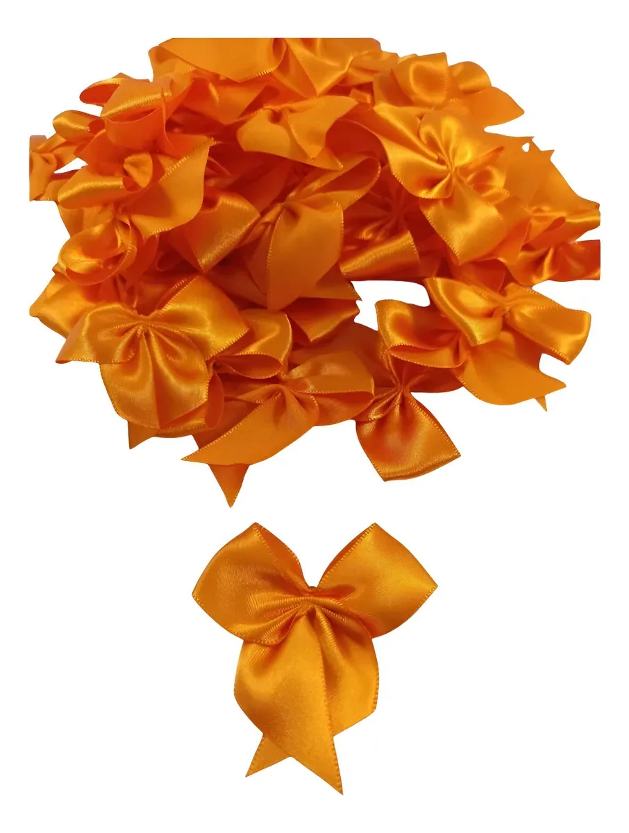 Laço De Cetim N 5 22 Mm Com 50 Unidades Fita Progresso Cor 066 - Laranja