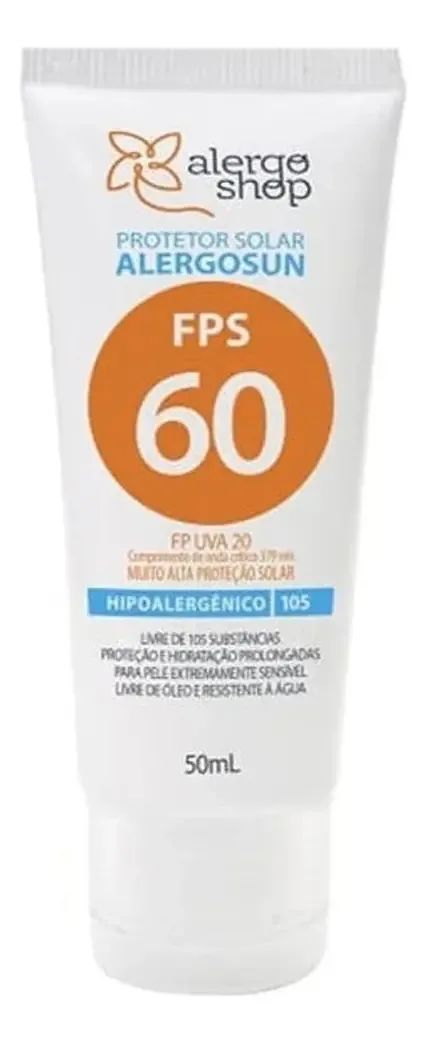 Protetor Solar Alergoshop 60 Fps Hipoalergênico Antialergico