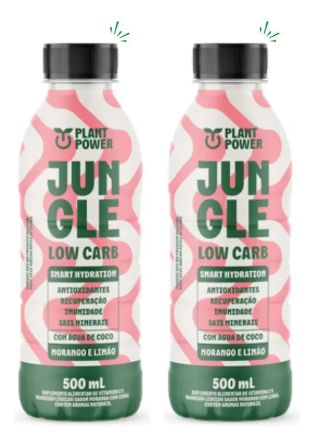 Kit 2u Isotônico Morango Limão Jungle Low Carb Plant Power