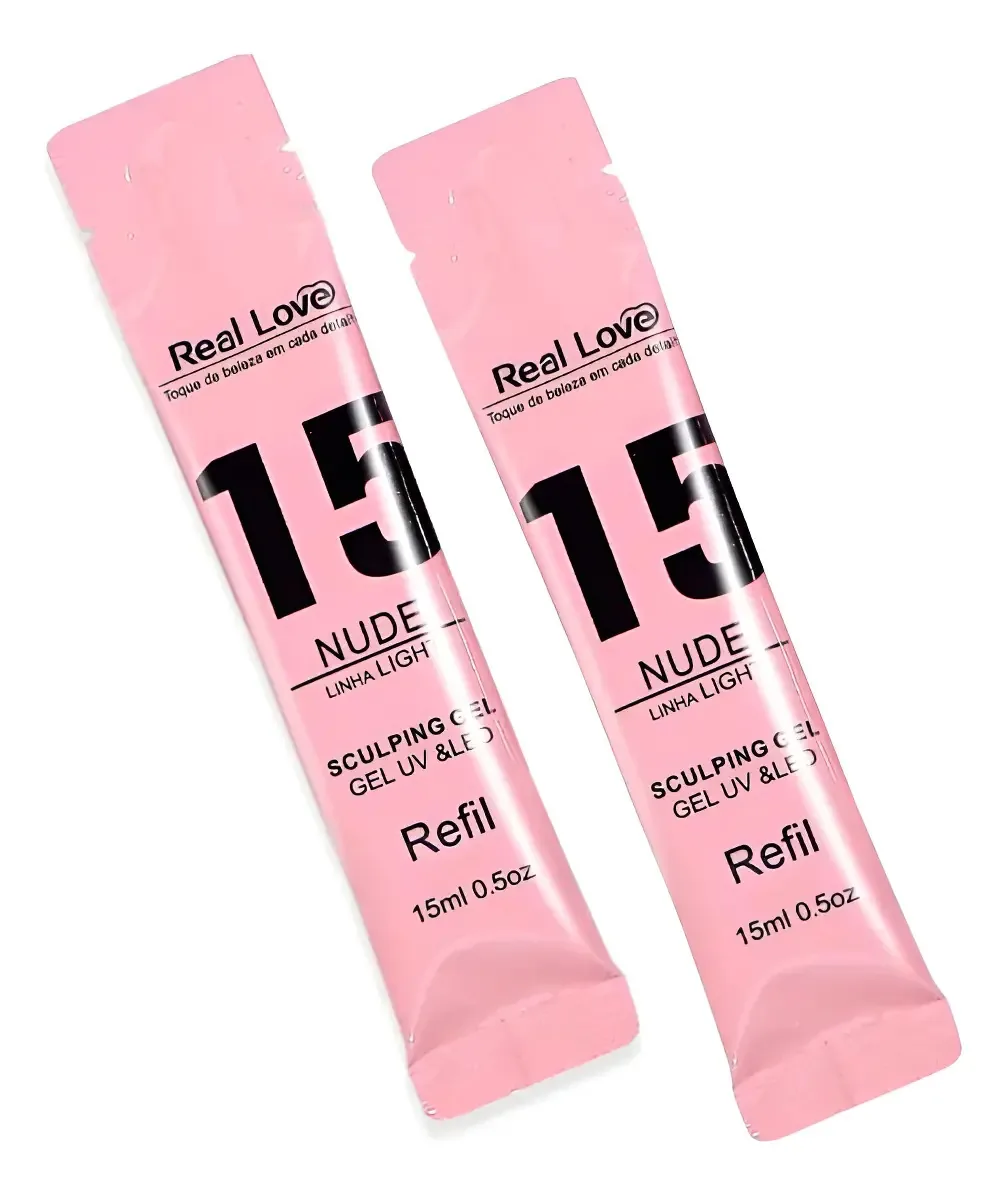 Refil de Gel Real Love para Unhas Light Kit 2 Géis na Cor 15