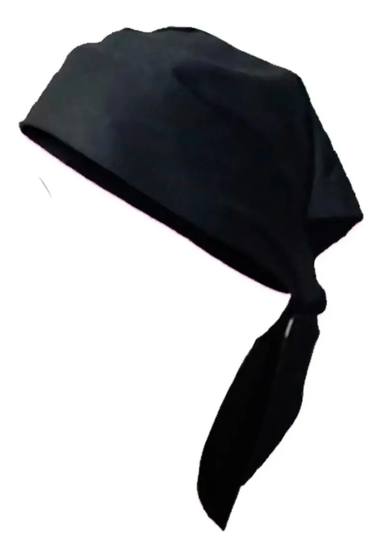 Touca Garçom Chef Barman Pizzaria Padaria Bandana Diversas Cor Preto