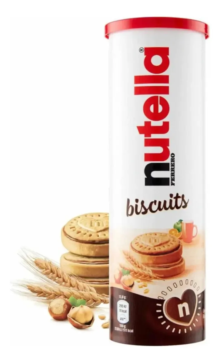 Biscoitos Recheados Nutella Crocantes, uma Delícia em Tubo de 166g