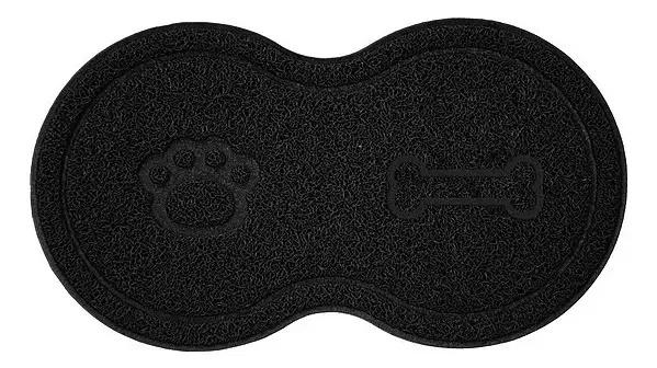 Tapete Capacho Comedouro Ração Agua 26*46cm Preto Uzoo Comprimento 46 Cm Largura 26 Cm