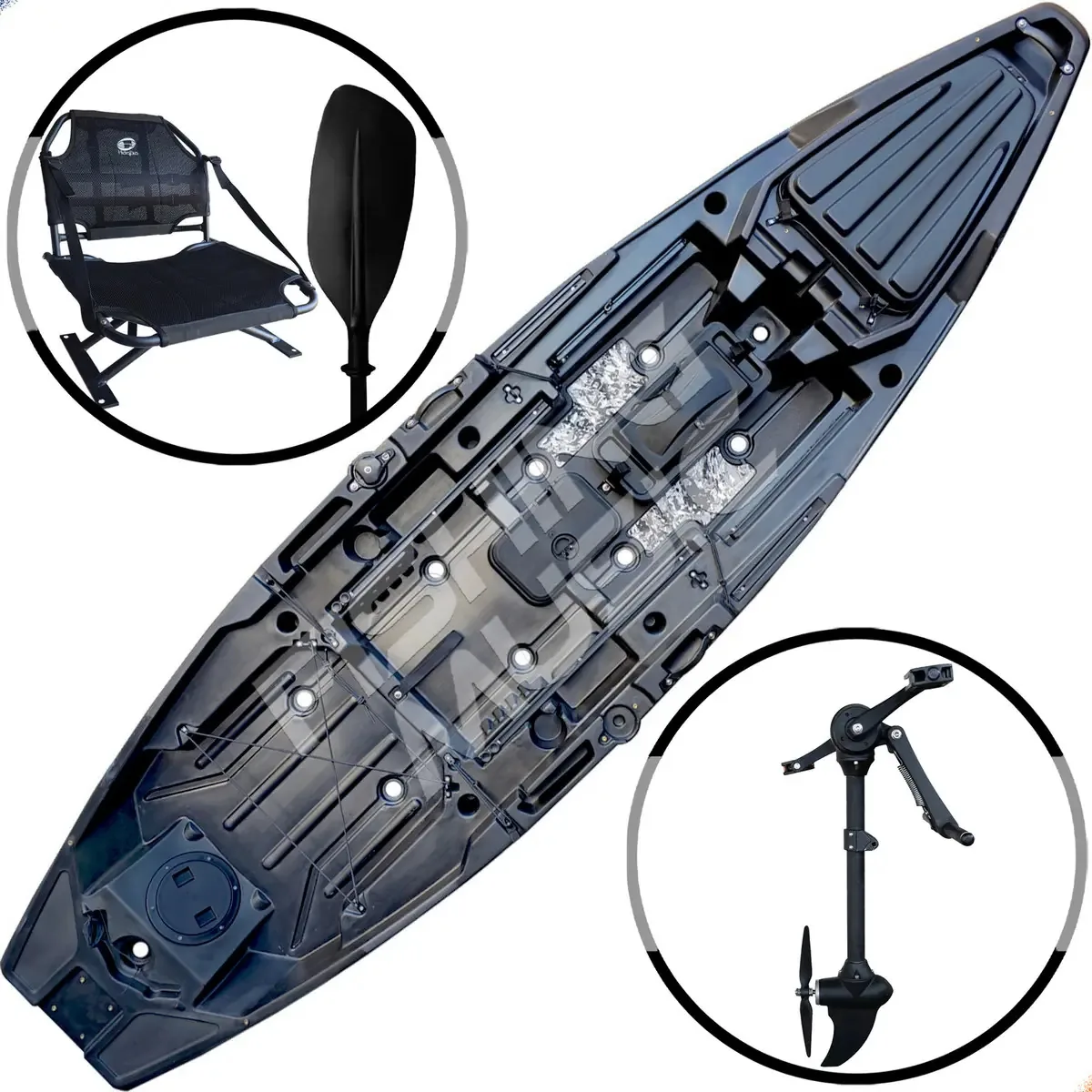 Caiaque Açu 105 Hidro2eko C/ Pedal Flex E Cadeira Giratória Cor Black