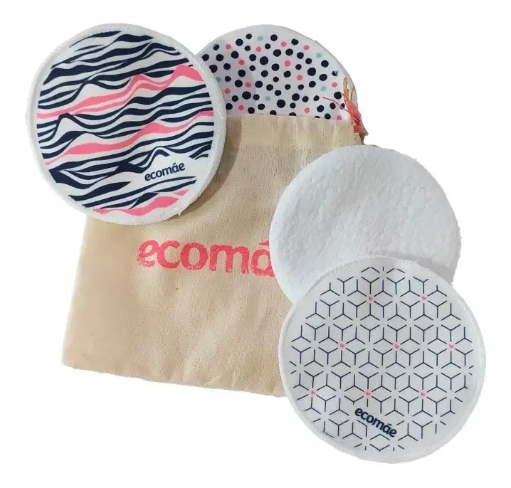 Absorventes Para Seios Preto Branco (3 Pares) - Ecomãe