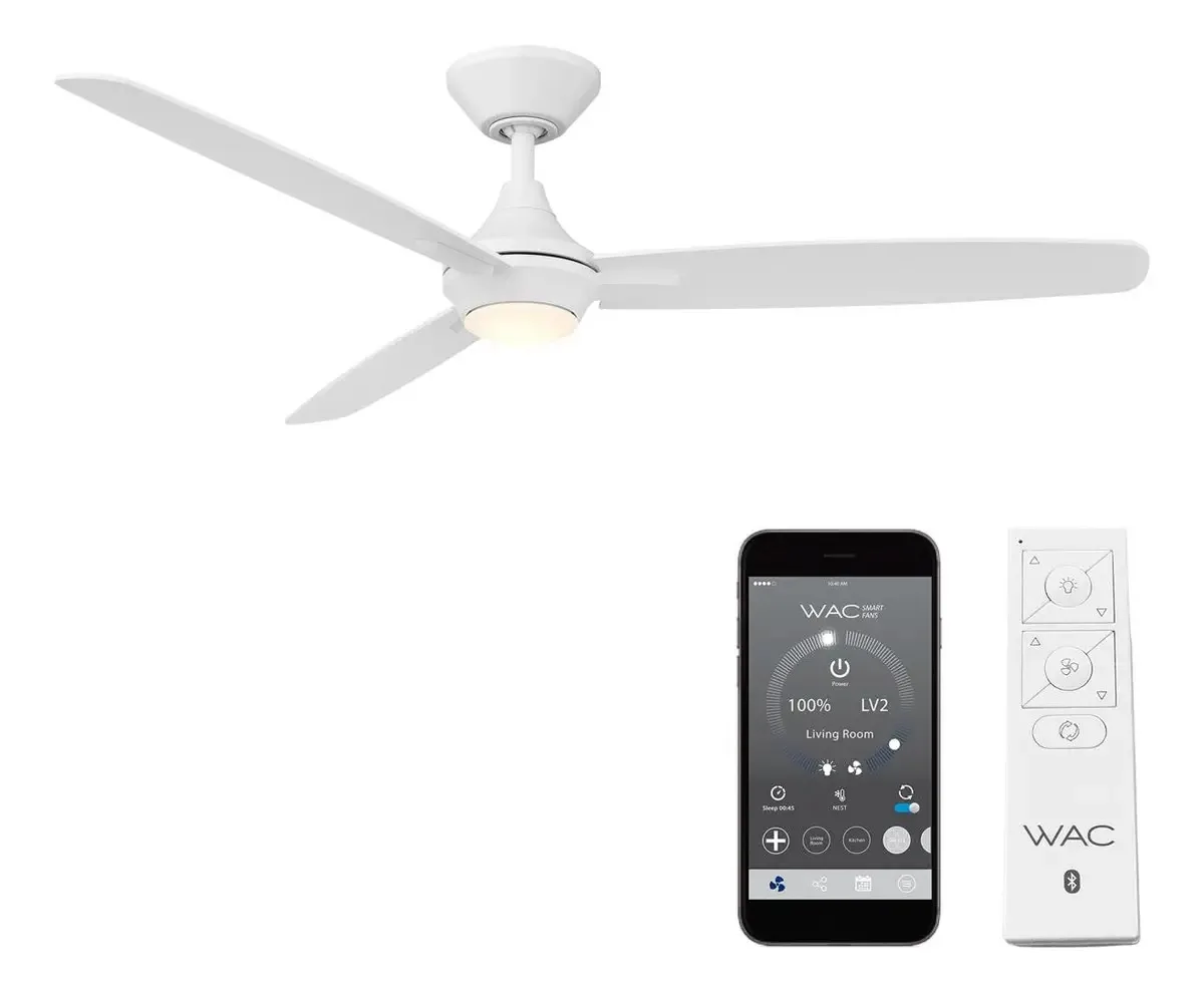 Ventiladores inteligentes Wac Blitzen - Ventilador de teto de 3 pás