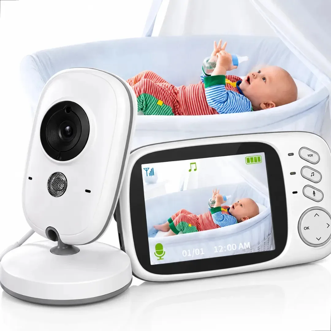 Babá Eletrônica Câmera Tela S/fio Visão Noturna Microfone Blutu