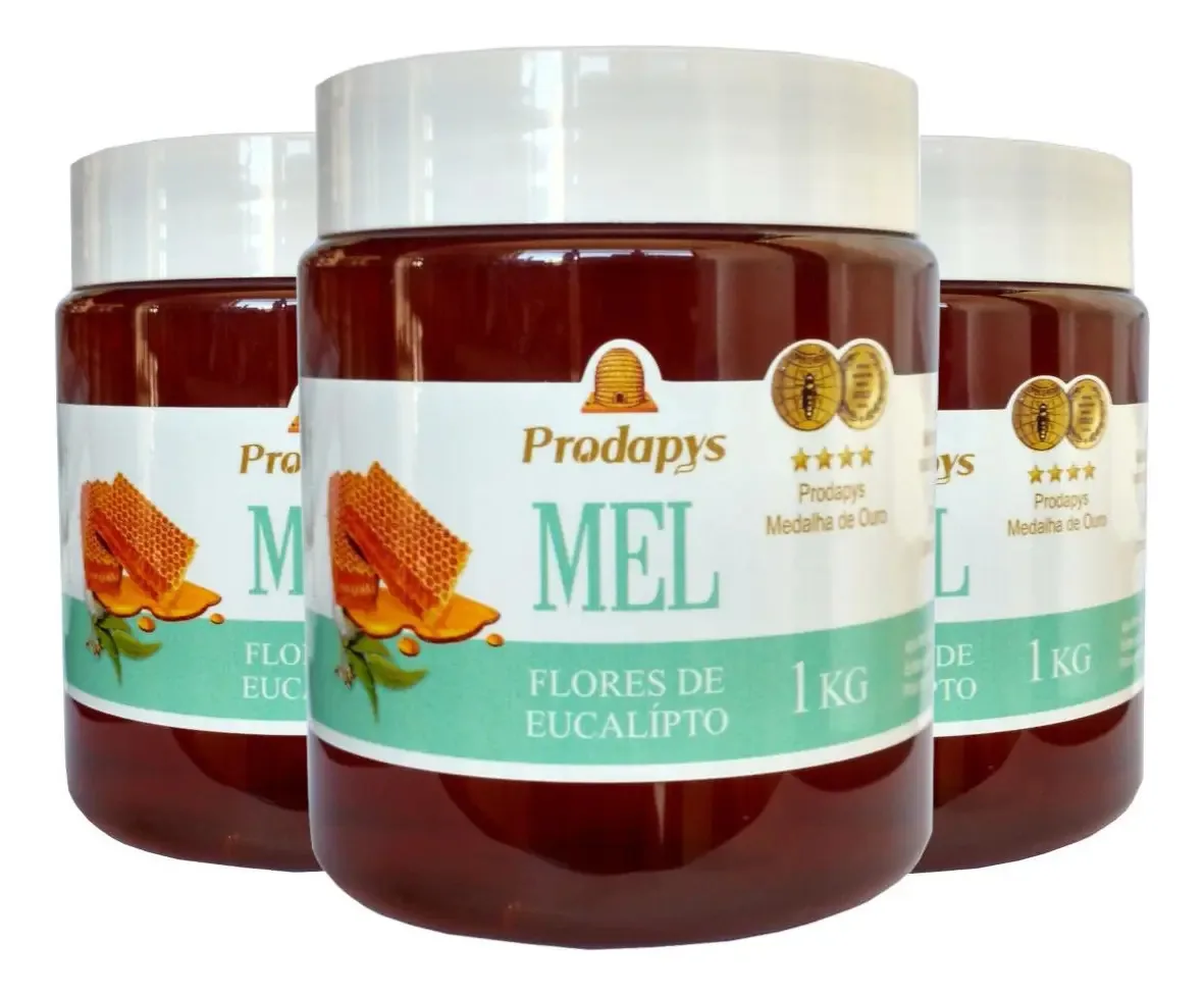 Mel Flores De Eucalipto 1kg - O Melhor Mel Do Mundo Kit 3