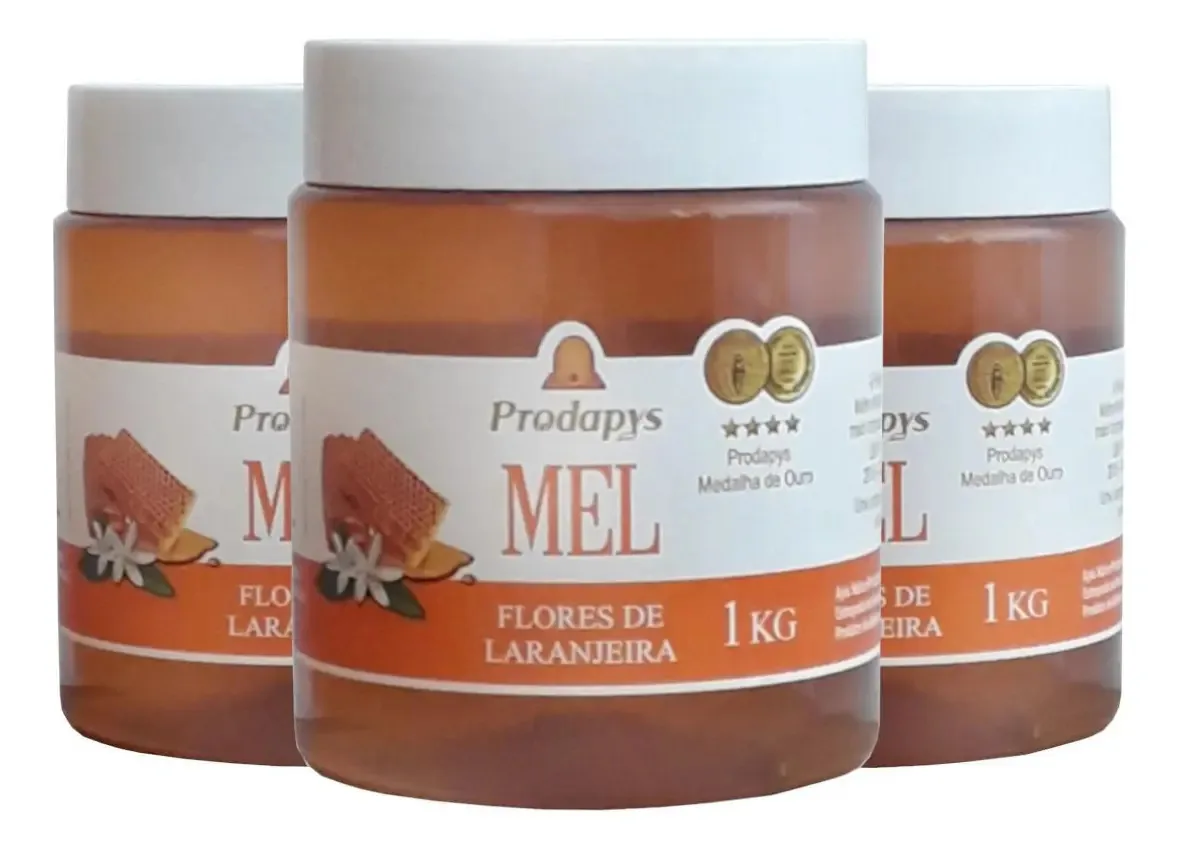 Kit 3 Mel Flores De Laranjeira 1kg - O Melhor Mel Do Mundo