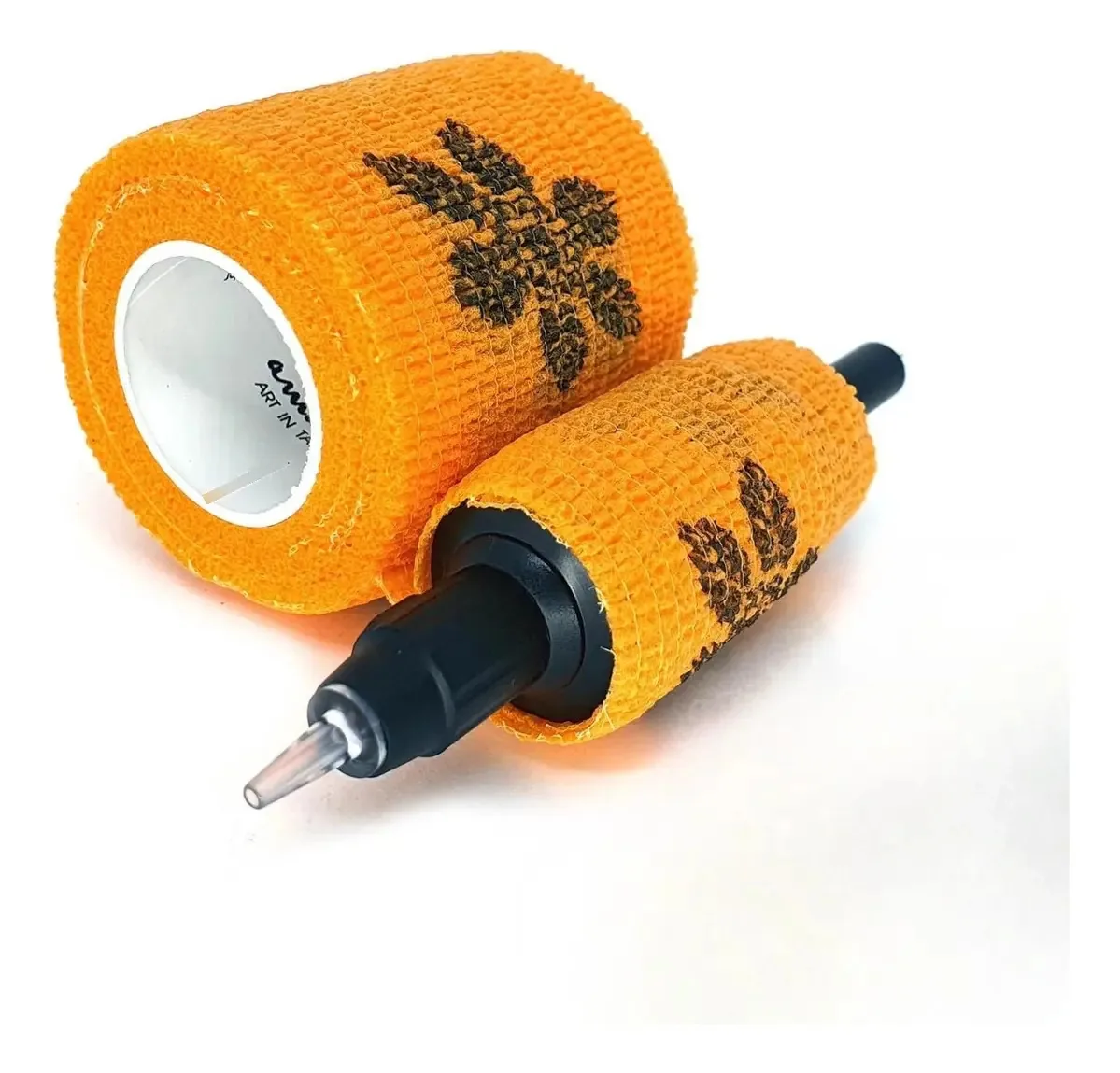 Biqueira Para Tatuar Grupo Amazon Bandagem Proteção Elastica Grip Tatuagem Laranja Tamanho 4,5 Metros Em Kit X 10 Unidades