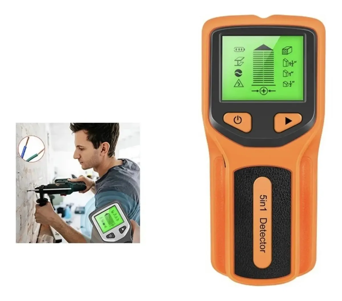 Scanner Parede Maxpow HW430 Detector Digital Metais Madeira Fios