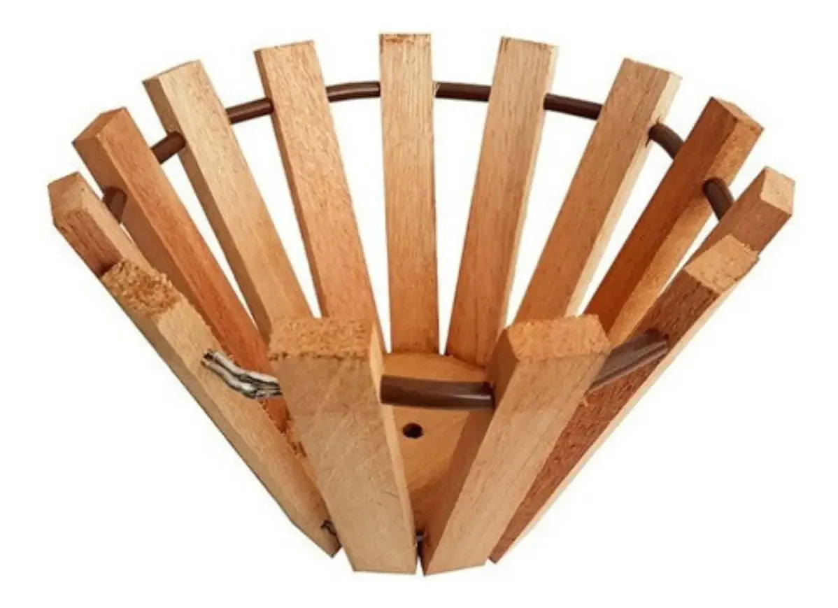 Cachepô Redondo De Madeira Rustico Para Plantas E Orquídeas