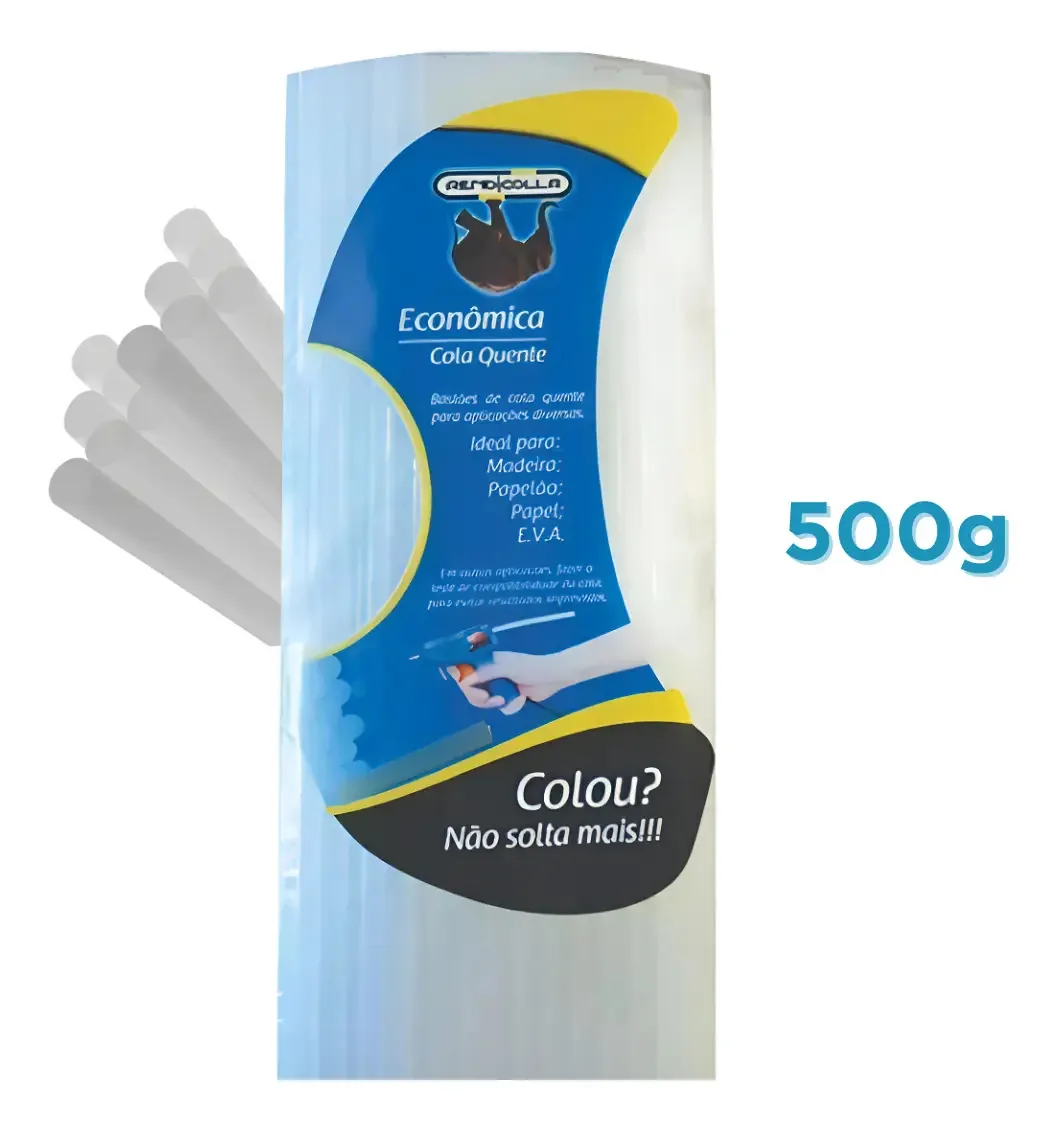500g Refil De Cola Quente Fino Cor Semi Transparente Colagem Transparente