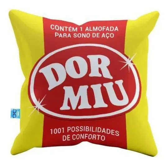 Capa De Almofadas Divertida Dormiu 40x40 Sem Enchimento