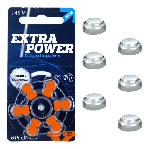 18 Pilhas Baterias Auditiva 13 Extra Power - 3 Cartelas