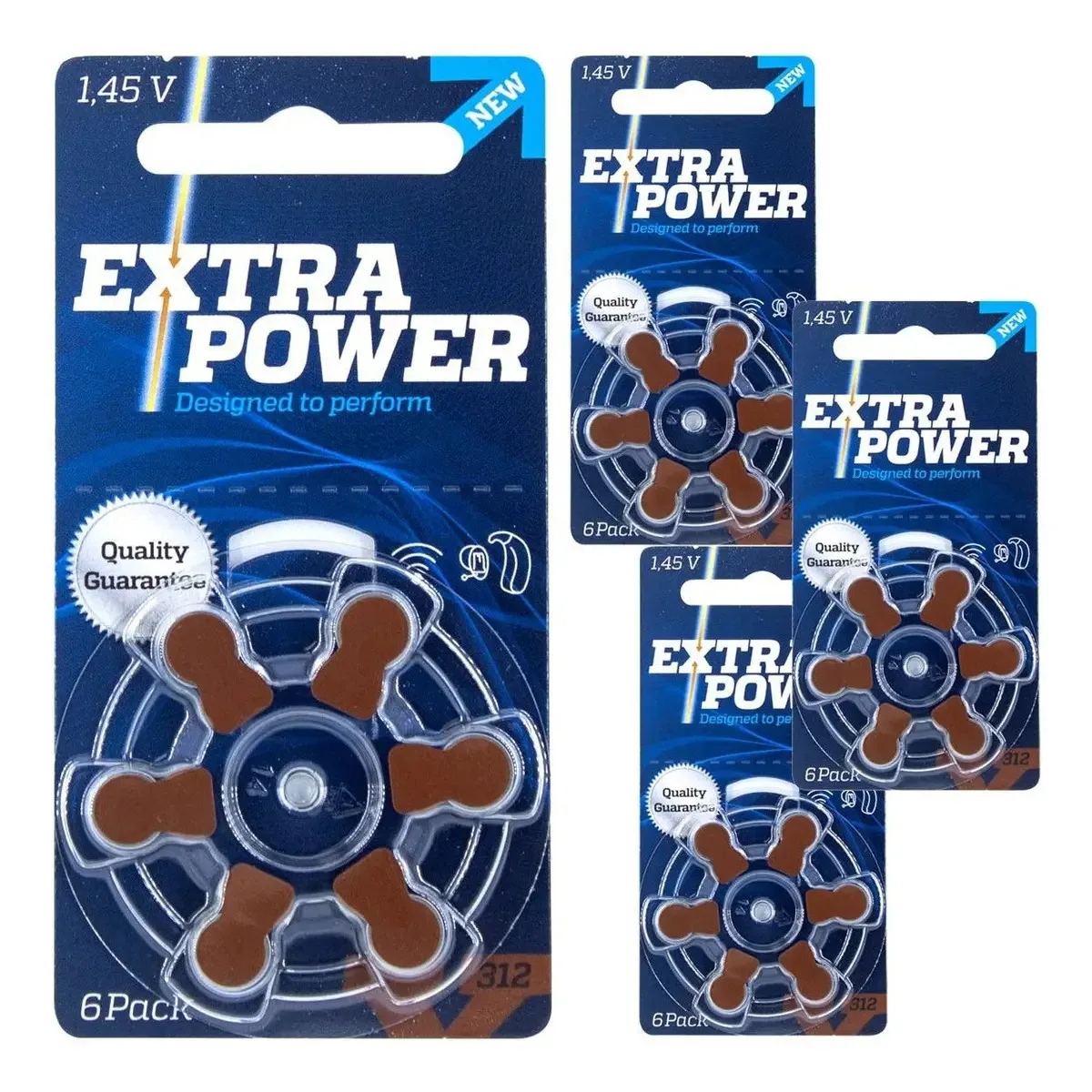 24 Pilhas Baterias Auditiva 312 Extra Power - 4 Cartelas